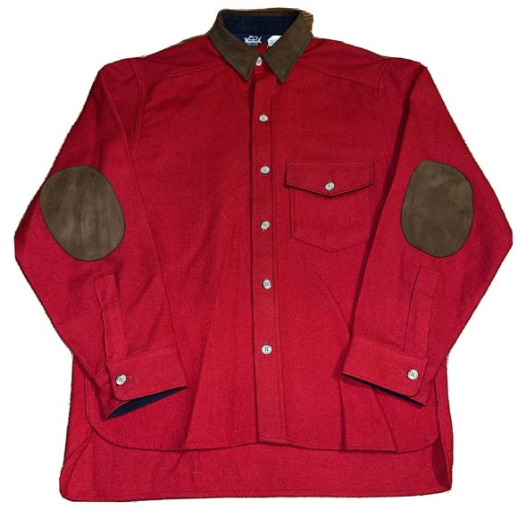 Woolrich Other - Vintage Woolrich Wool Button Shirt Red Collar Size Medium